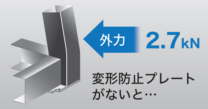 プレートがない接合部