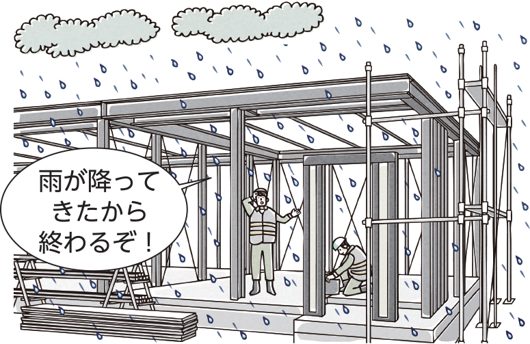 [3] 雨に濡れない屋根の下で、大切に仕上げる