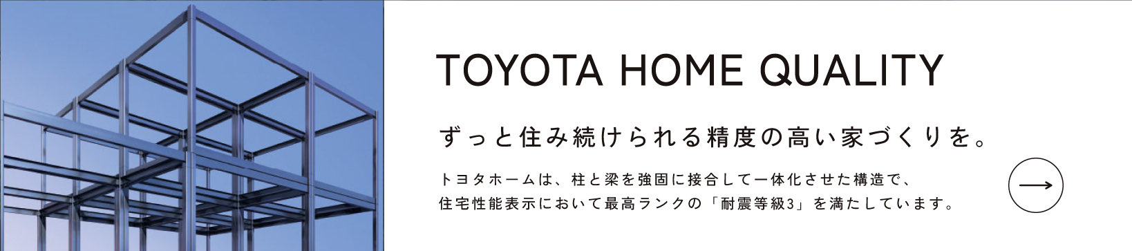 TOYOTA HOME QUALITY ずっと住み続けられる精度の高い家づくりを。